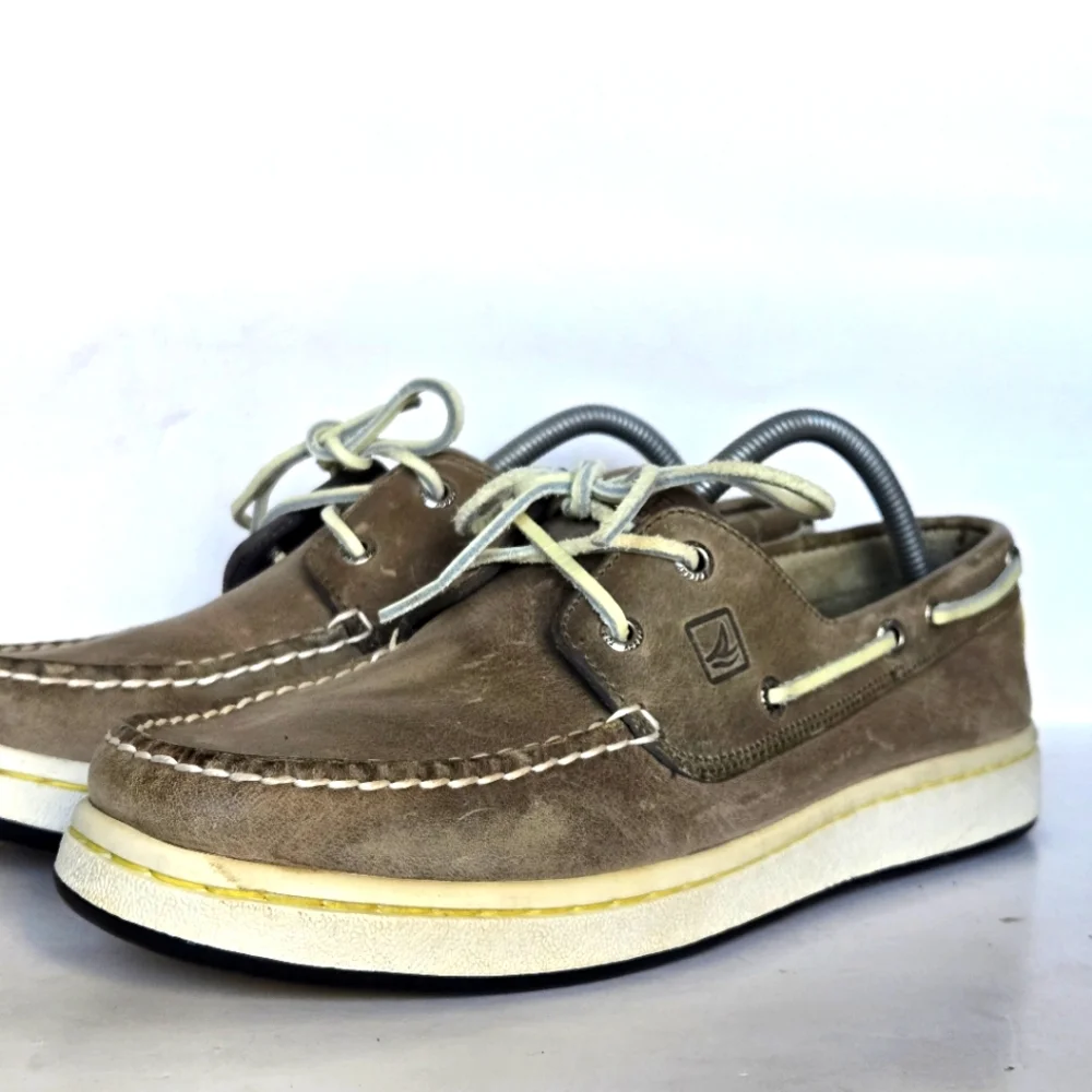 Sperry Top-Sider Cup Grey Leather Boat Shoes - Mens Size US 10 M Model #0219212